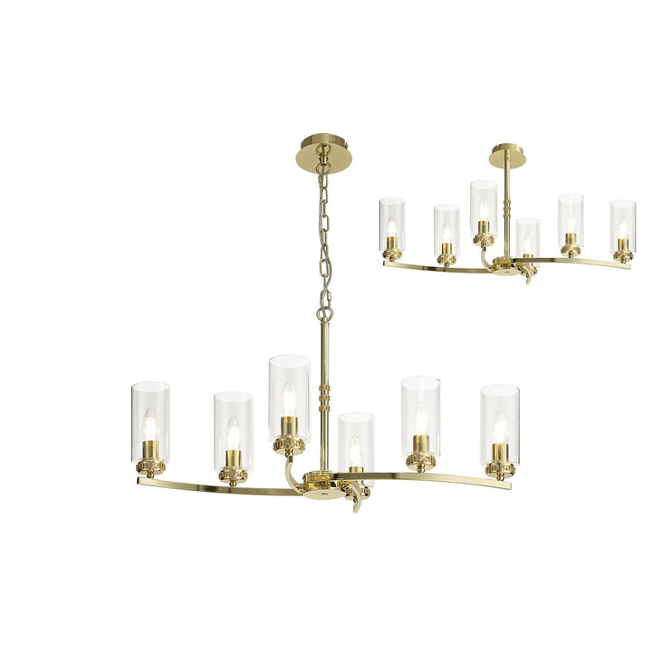 Nelson Lighting NL73229 Darling Pendant/Semi Ceiling 6 Light Polished Gold