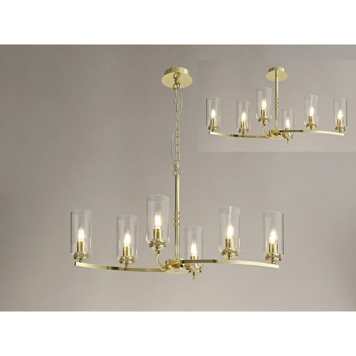 Nelson Lighting NL73229 Darling Pendant/Semi Ceiling 6 Light Polished Gold