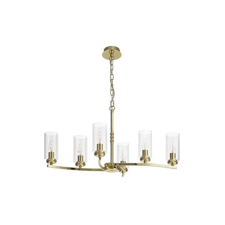 Nelson Lighting NL73229 Darling Pendant/Semi Ceiling 6 Light Polished Gold