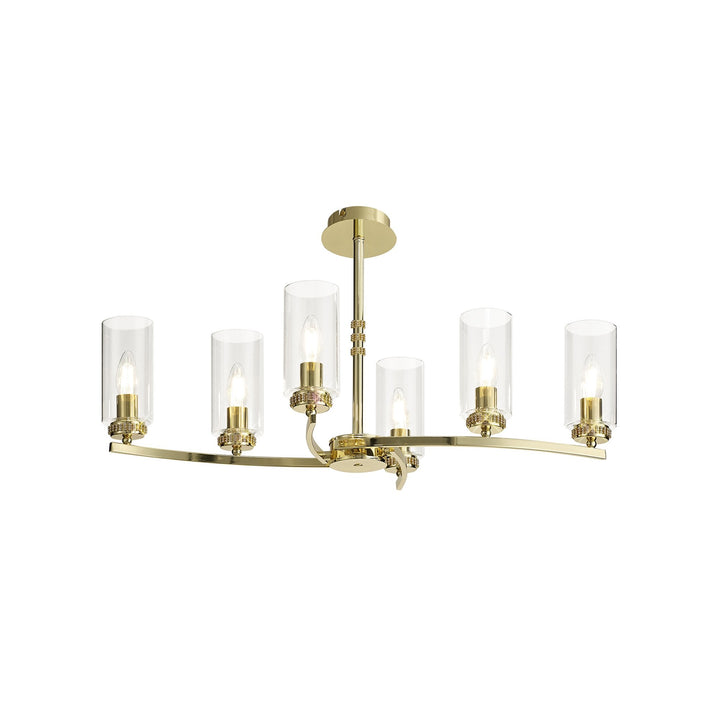 Nelson Lighting NL73229 Darling Pendant/Semi Ceiling 6 Light Polished Gold