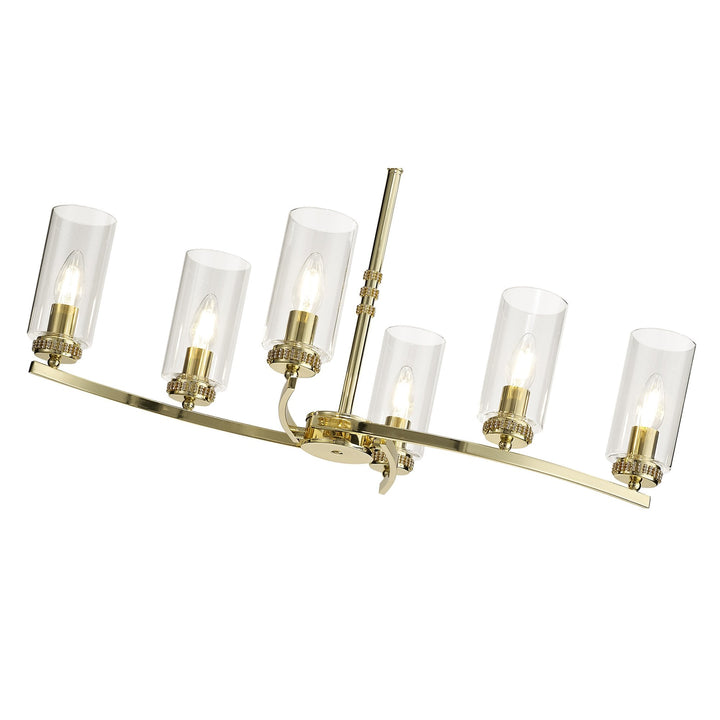 Nelson Lighting NL73229 Darling Pendant/Semi Ceiling 6 Light Polished Gold