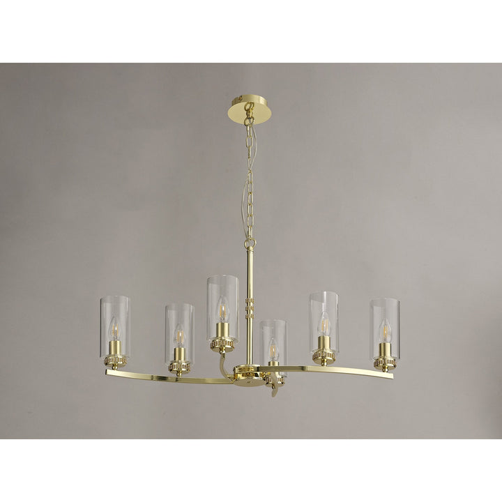 Nelson Lighting NL73229 Darling Pendant/Semi Ceiling 6 Light Polished Gold