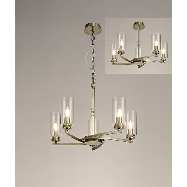 Nelson Lighting NL73269 Darling Pendant/Semi Ceiling 5 Light Antique Brass