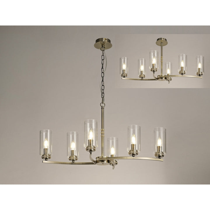 Nelson Lighting NL73279 Darling Pendant/Semi Ceiling 6 Light Antique Brass