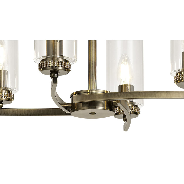 Nelson Lighting NL73279 Darling Pendant/Semi Ceiling 6 Light Antique Brass