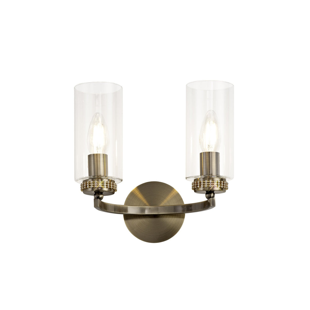 Nelson Lighting NL73299 Darling Wall Lamp Switched 2 Light Antique Brass