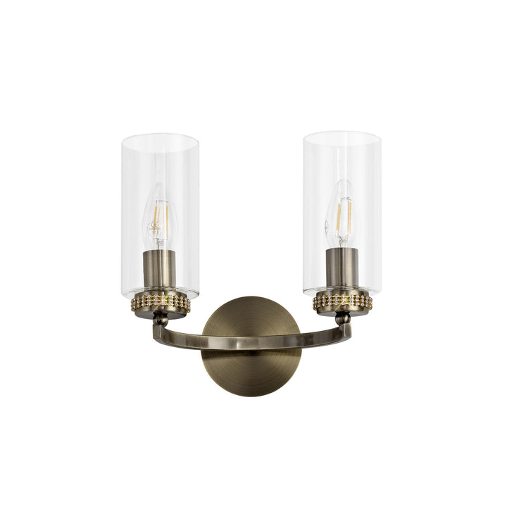 Nelson Lighting NL73299 Darling Wall Lamp Switched 2 Light Antique Brass