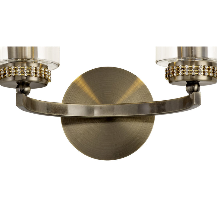 Nelson Lighting NL73299 Darling Wall Lamp Switched 2 Light Antique Brass