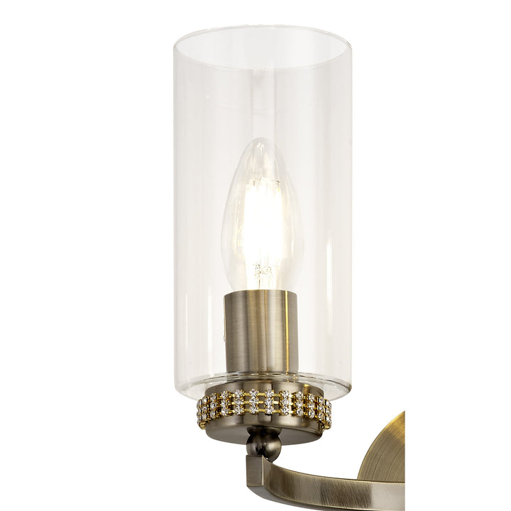 Nelson Lighting NL73299 Darling Wall Lamp Switched 2 Light Antique Brass