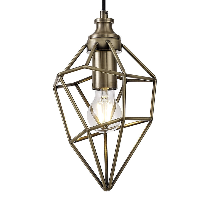 Nelson Lighting NL71309 Davie | Small Pendant Light | Antique Brass Finish