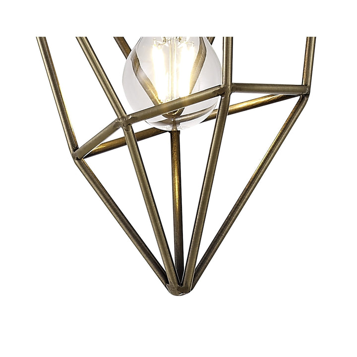 Nelson Lighting NL71309 Davie | Small Pendant Light | Antique Brass Finish