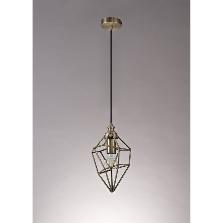 Nelson Lighting NL71309 Davie | Small Pendant Light | Antique Brass Finish