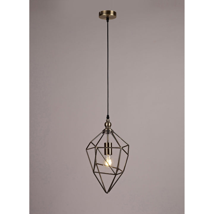 Nelson Lighting NL71319 Davie Medium Pendant 1 Light Antique Brass