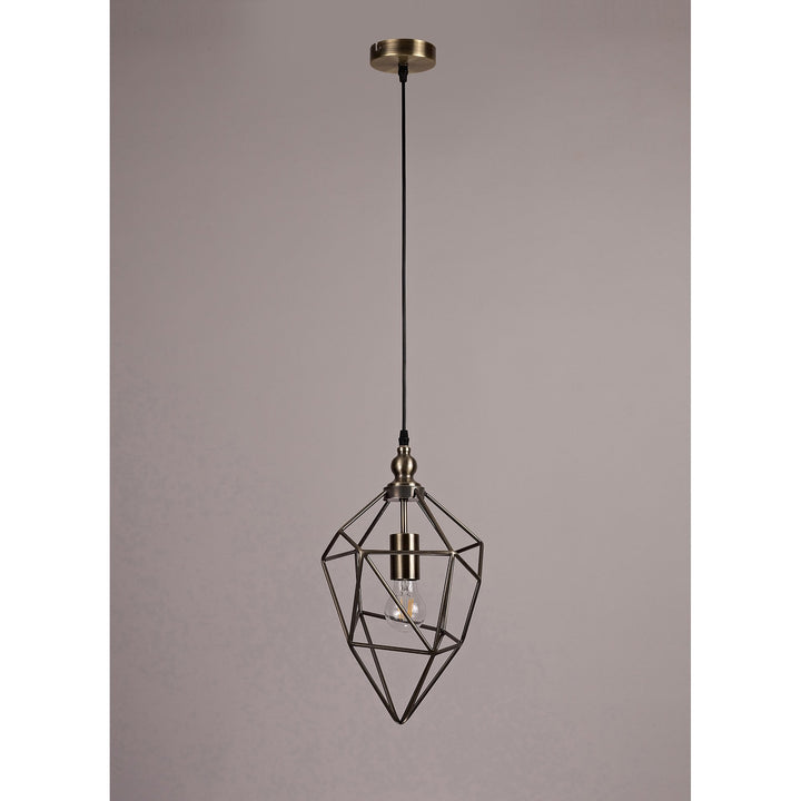 Nelson Lighting NL71319 Davie Medium Pendant 1 Light Antique Brass