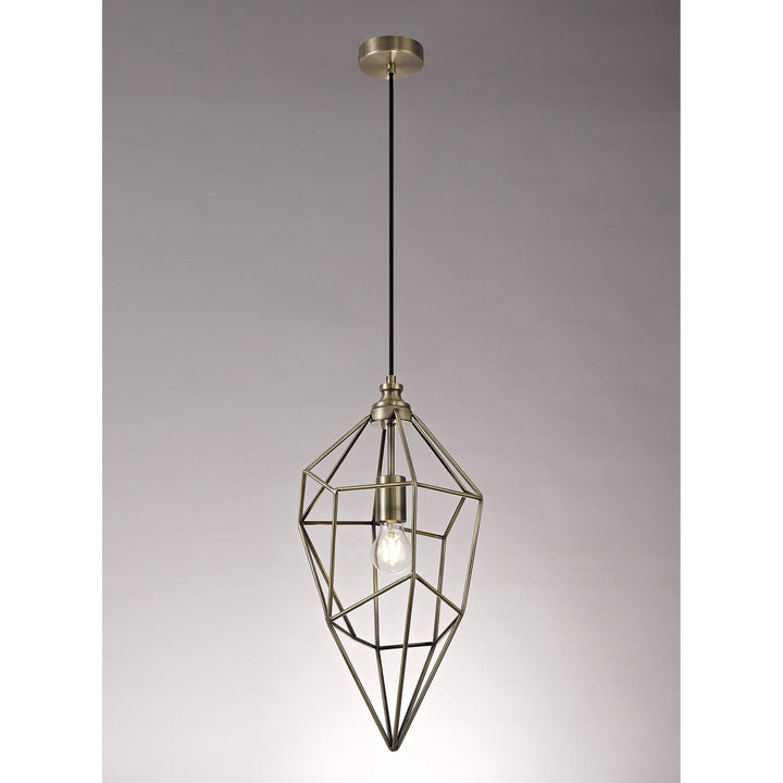 Nelson Lighting NL71329 Davie Large Pendant 1 Light Antique Brass