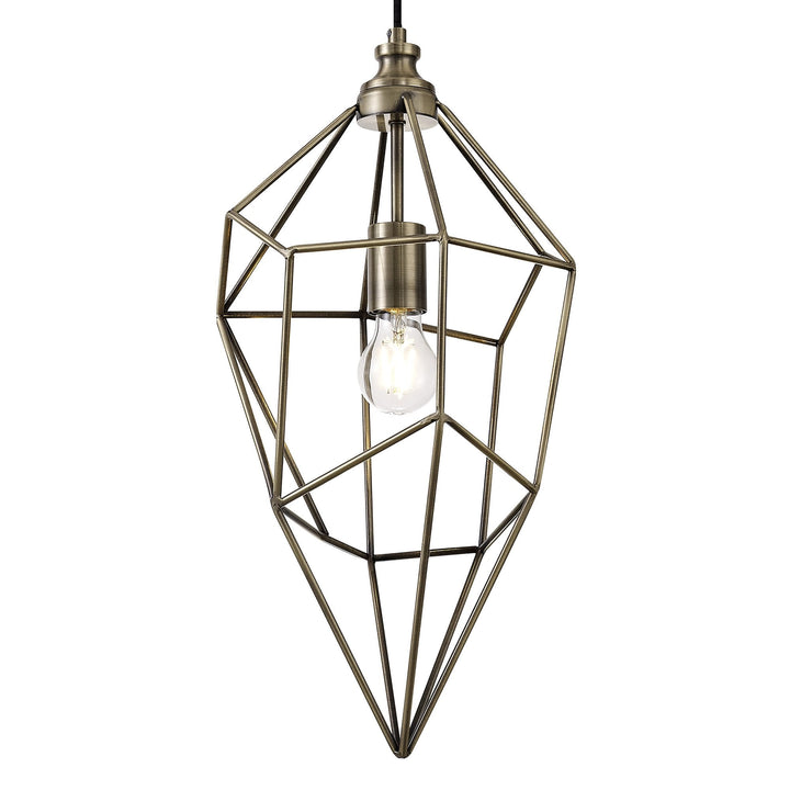 Nelson Lighting NL71329 Davie Large Pendant 1 Light Antique Brass