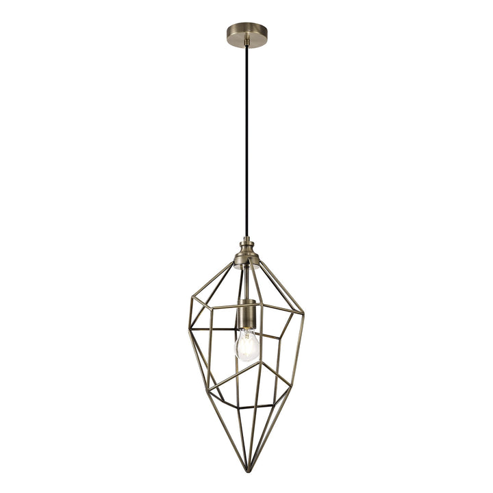 Nelson Lighting NL71329 Davie Large Pendant 1 Light Antique Brass