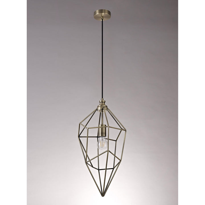 Nelson Lighting NL71329 Davie Large Pendant 1 Light Antique Brass