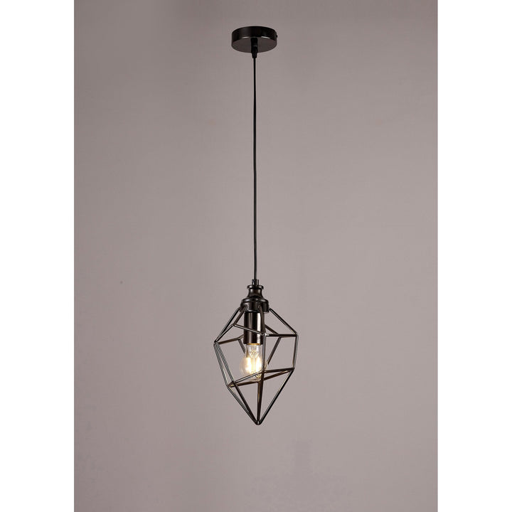 Nelson Lighting NL71389 Davie Small Pendant 1 Light Black Nickel