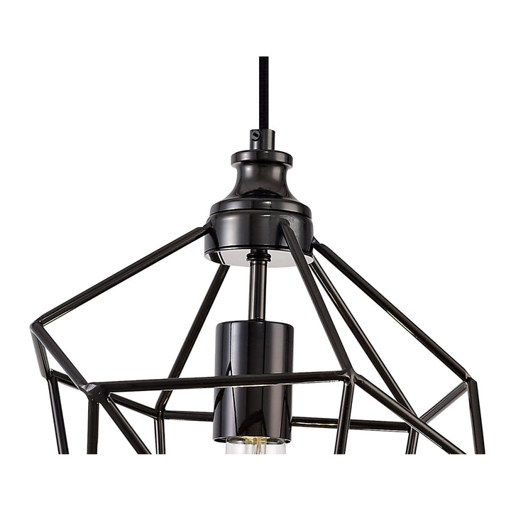 Nelson Lighting NL71599 Davie Medium Pendant 1 Light Black Nickel