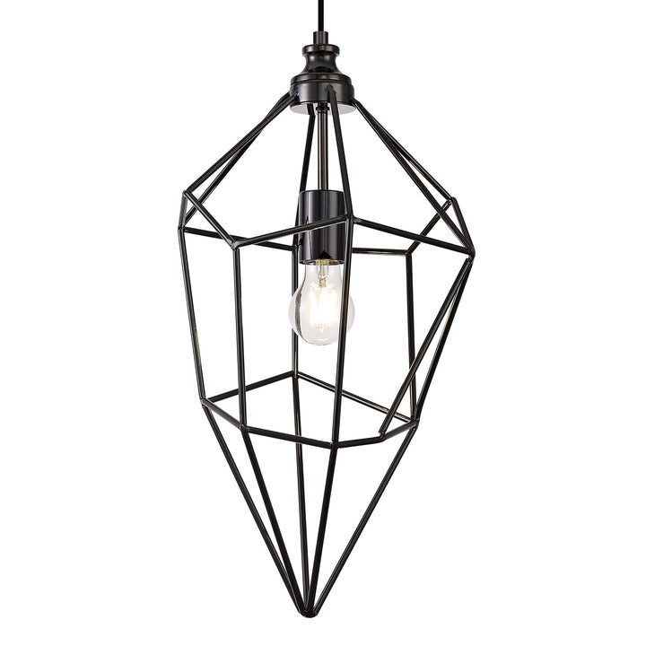 Nelson Lighting NL71609 Davie Large Pendant 1 Light Black Nickel
