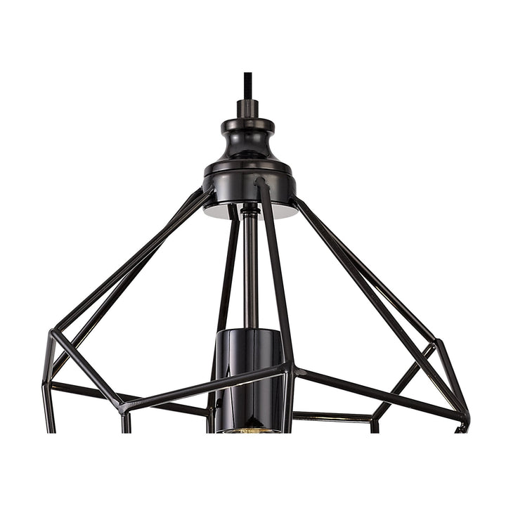 Nelson Lighting NL71609 Davie Large Pendant 1 Light Black Nickel