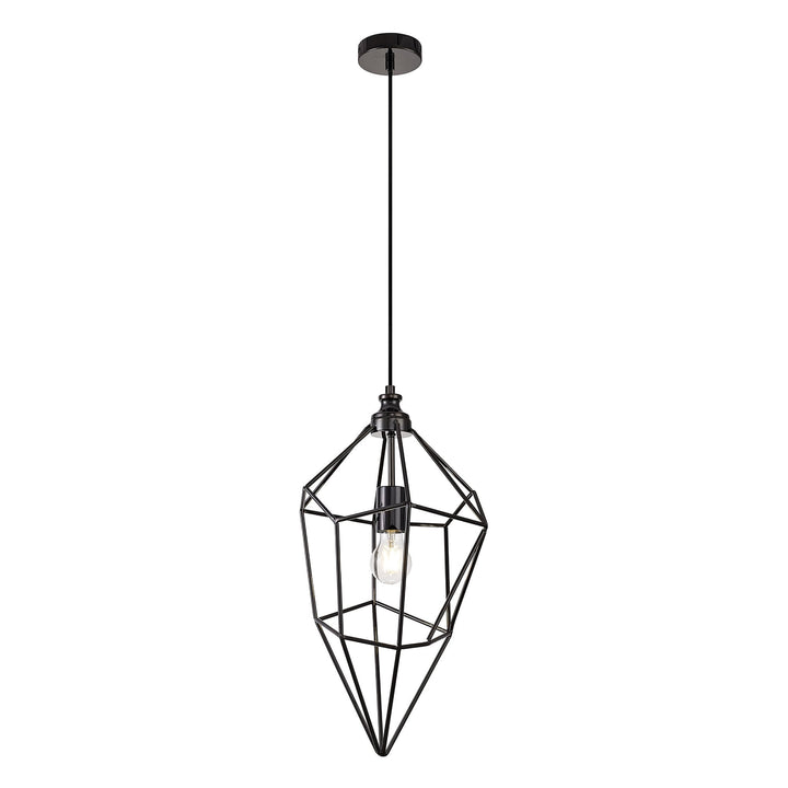 Nelson Lighting NL71609 Davie Large Pendant 1 Light Black Nickel