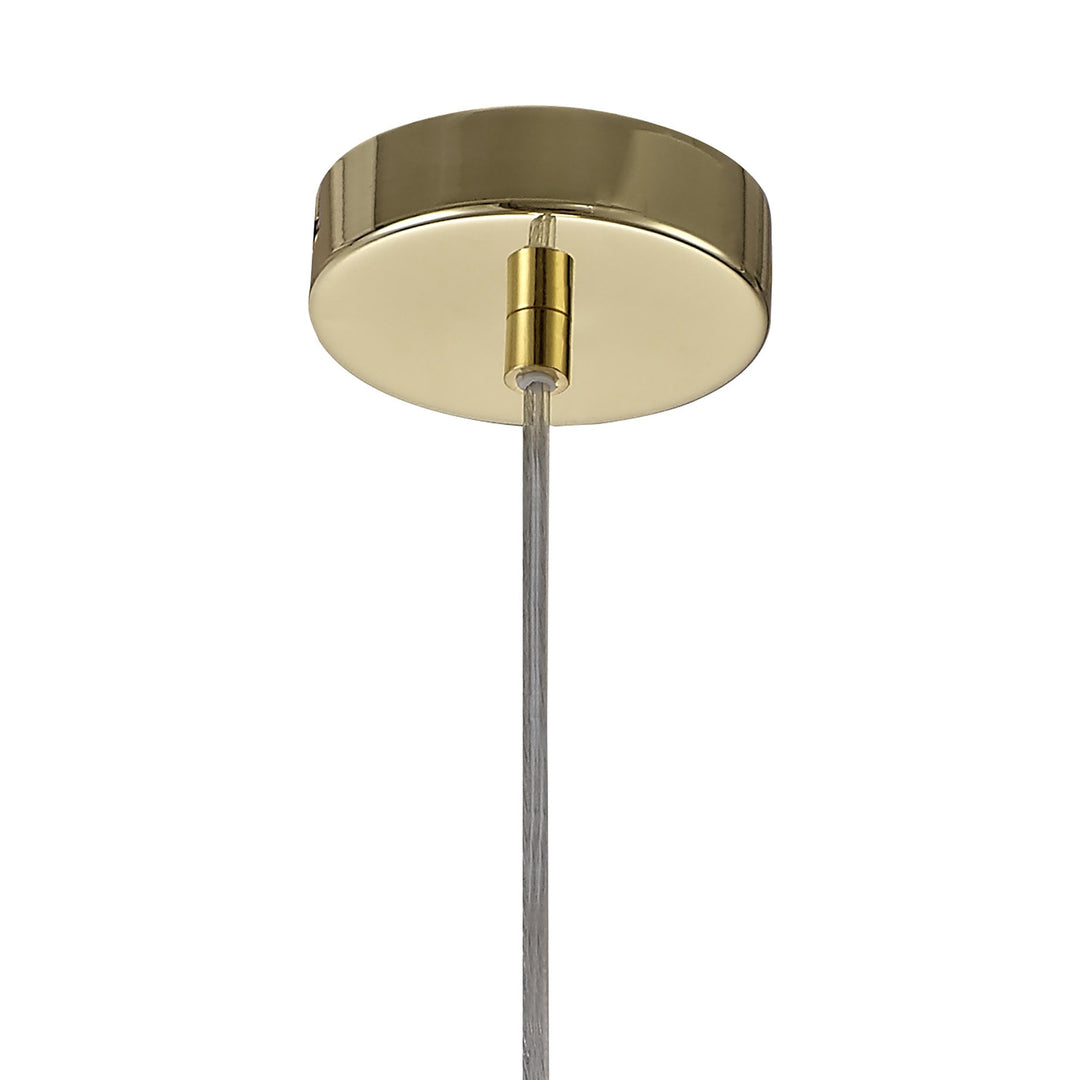 Nelson Lighting NL71929 Eva Curved Cylinder Pendant 1 Light Polished Brass