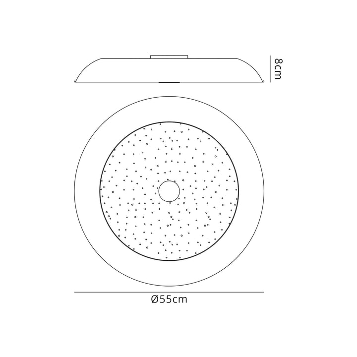 Nelson Lighting NL70909 Fabio Ceiling Light LED RGB Tuneable White Built In Bluetooth Speaker/Remote Control