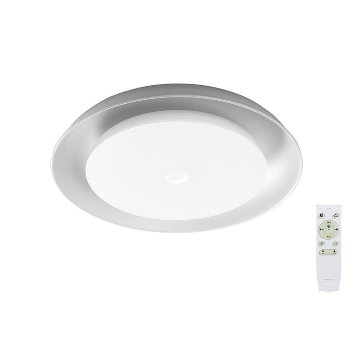 Nelson Lighting NL70909 Fabio Ceiling Light LED RGB Tuneable White Built In Bluetooth Speaker/Remote Control
