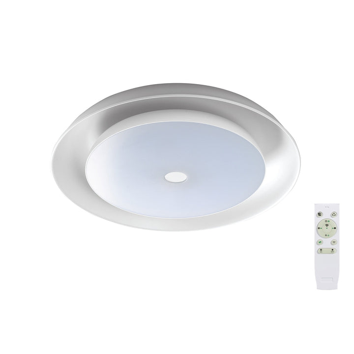 Nelson Lighting NL70909 Fabio Ceiling Light LED RGB Tuneable White Built In Bluetooth Speaker/Remote Control