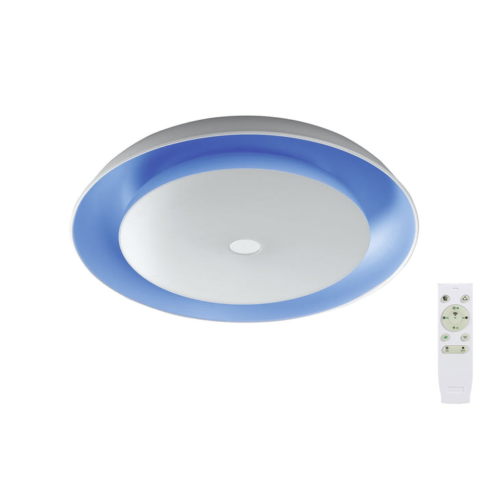 Nelson Lighting NL70909 Fabio Ceiling Light LED RGB Tuneable White Built In Bluetooth Speaker/Remote Control