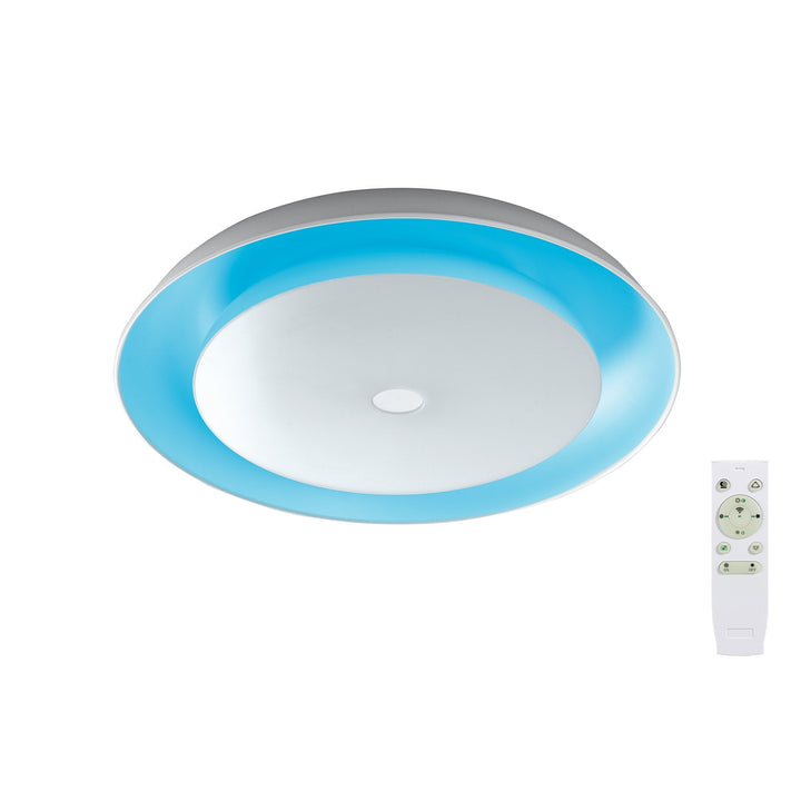 Nelson Lighting NL70909 Fabio Ceiling Light LED RGB Tuneable White Built In Bluetooth Speaker/Remote Control