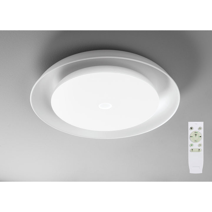 Nelson Lighting NL70909 Fabio Ceiling Light LED RGB Tuneable White Built In Bluetooth Speaker/Remote Control