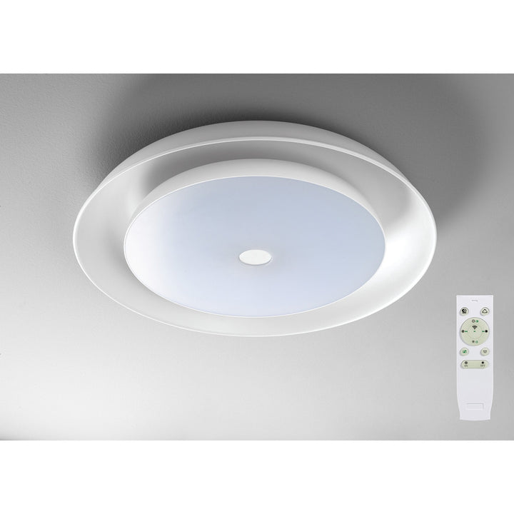 Nelson Lighting NL70909 Fabio Ceiling Light LED RGB Tuneable White Built In Bluetooth Speaker/Remote Control