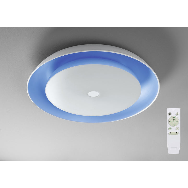 Nelson Lighting NL70909 Fabio Ceiling Light LED RGB Tuneable White Built In Bluetooth Speaker/Remote Control