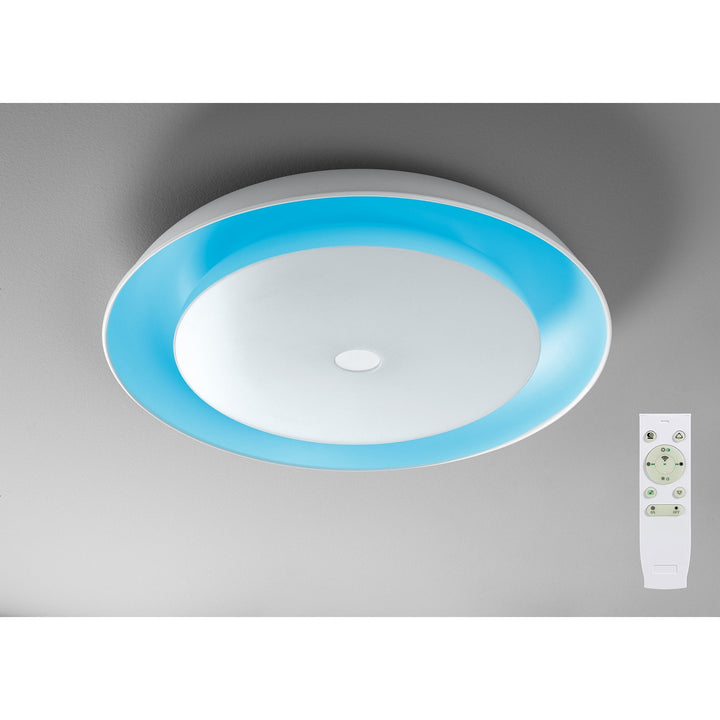 Nelson Lighting NL70909 Fabio Ceiling Light LED RGB Tuneable White Built In Bluetooth Speaker/Remote Control