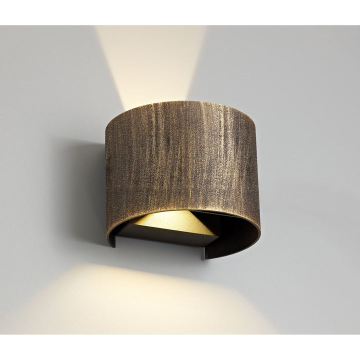 Nelson Lighting NL72079 Flo Outdoor LED Up & Downward Lighting Wall Lamp 2 Light Black/Gold