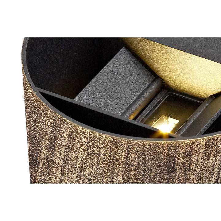 Nelson Lighting NL72079 Flo Outdoor LED Up & Downward Lighting Wall Lamp 2 Light Black/Gold