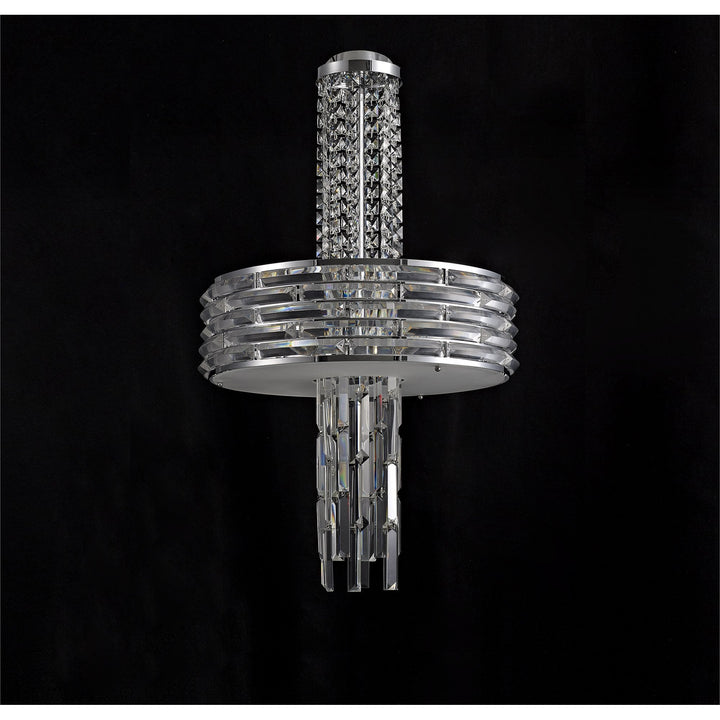 Nelson Lighting NL71149 Hooley Pendant/Semi Ceiling Convertible 7 Light Polished Chrome/Crystal