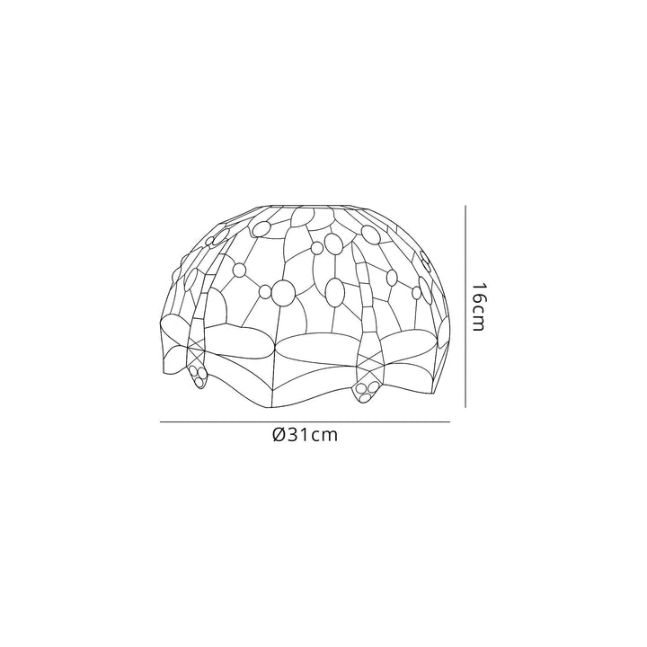 Nelson Lighting NL72689 Heidi Tiffany 30cm Non-electric Shade For Pendant/Ceiling/Table Lamp Blue/Orange