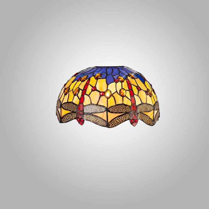Nelson Lighting NL72689 Heidi Tiffany 30cm Non-electric Shade For Pendant/Ceiling/Table Lamp Blue/Orange
