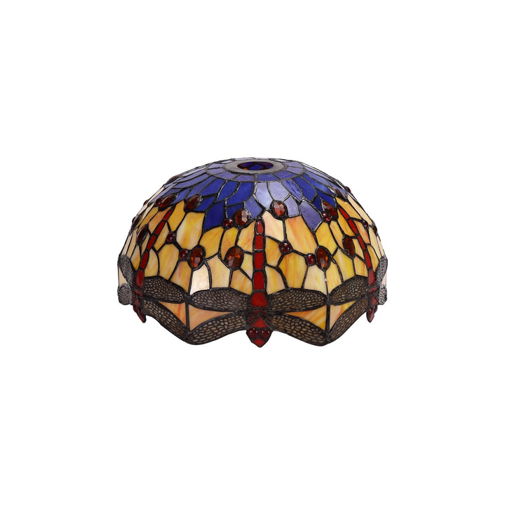 Nelson Lighting NL72689 Heidi Tiffany 30cm Non-electric Shade For Pendant/Ceiling/Table Lamp Blue/Orange