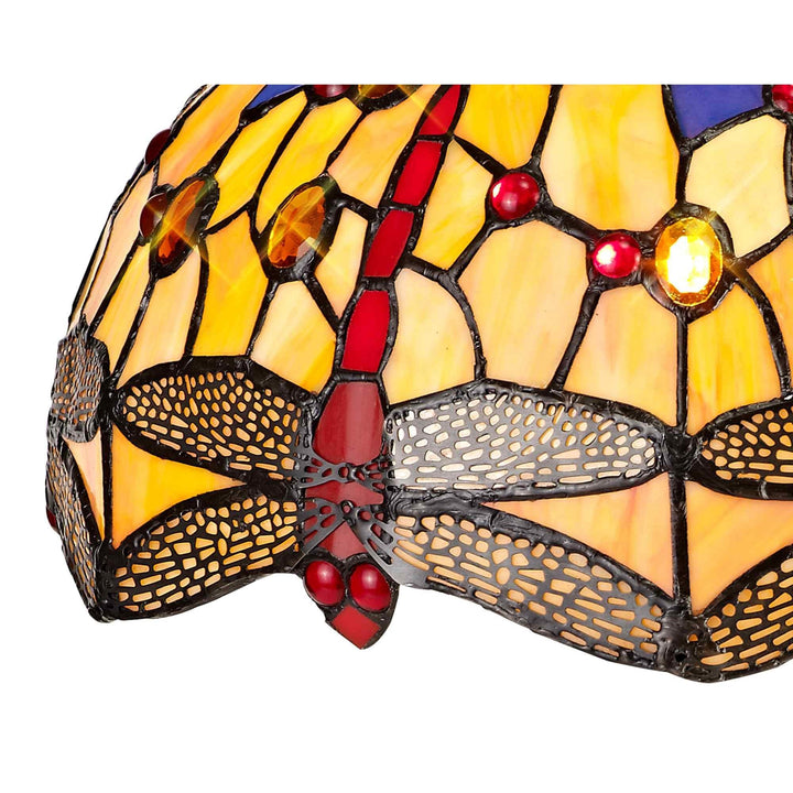 Nelson Lighting NL72689 Heidi Tiffany 30cm Non-electric Shade For Pendant/Ceiling/Table Lamp Blue/Orange