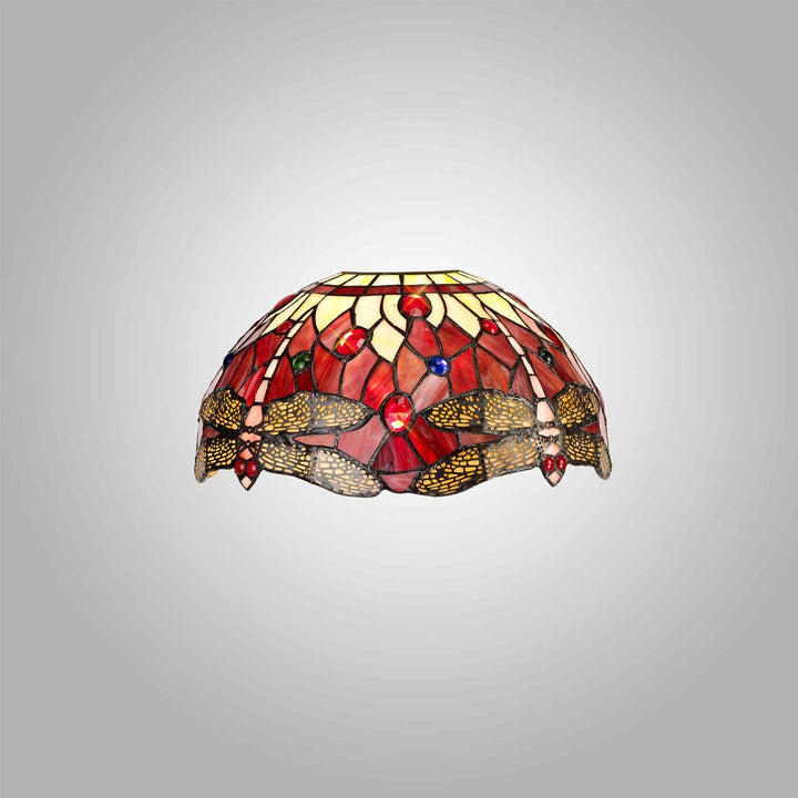 Nelson Lighting NL72719 Heidi Tiffany 30cm Non-electric Shade For Pendant/Ceiling/Table Lamp Purple/Pink