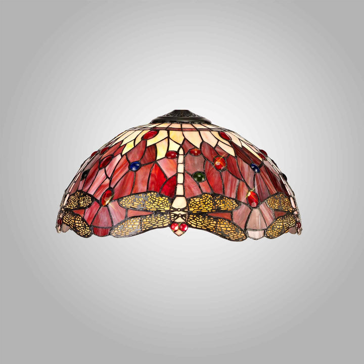 Nelson Lighting NL72729 Heidi Tiffany 40cm Shade Only Suitable For Pendant/Ceiling/Table Lamp Purple/Pink