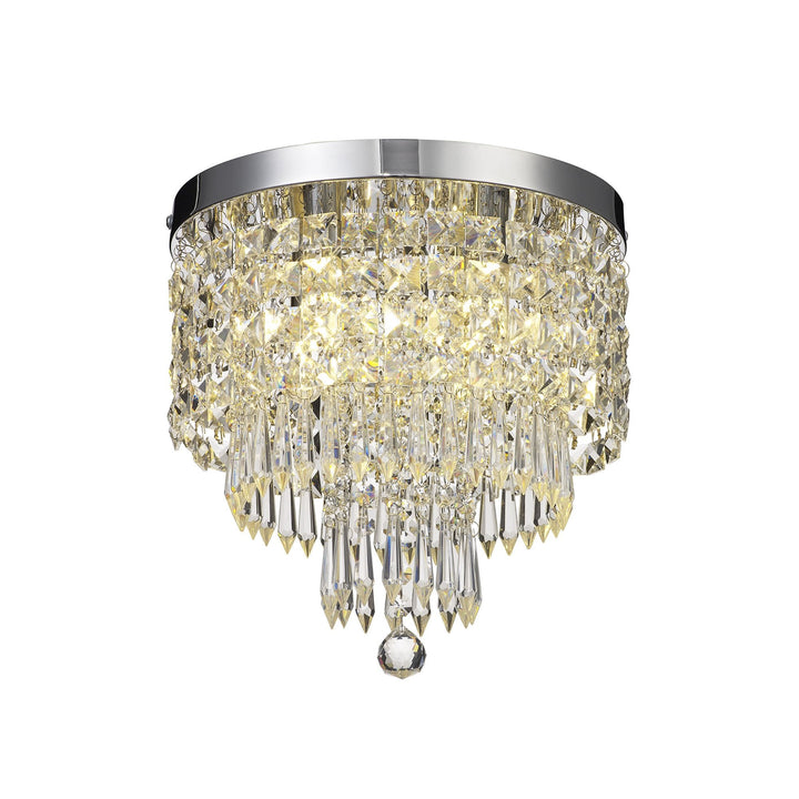 Nelson Lighting NL70569 Isabelle Bathroom Ceiling Light 4 Light Polished Chrome/Crystal