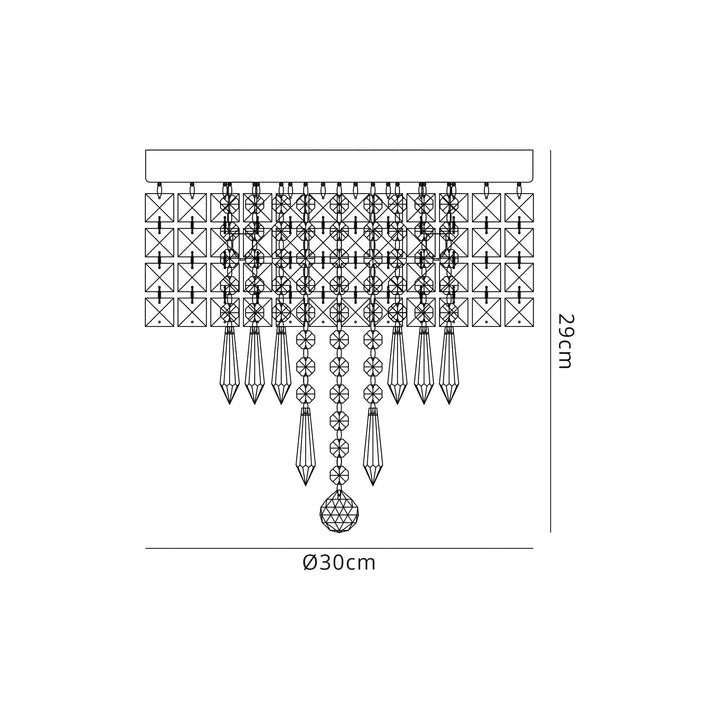 Nelson Lighting NL70569 Isabelle Bathroom Ceiling Light 4 Light Polished Chrome/Crystal