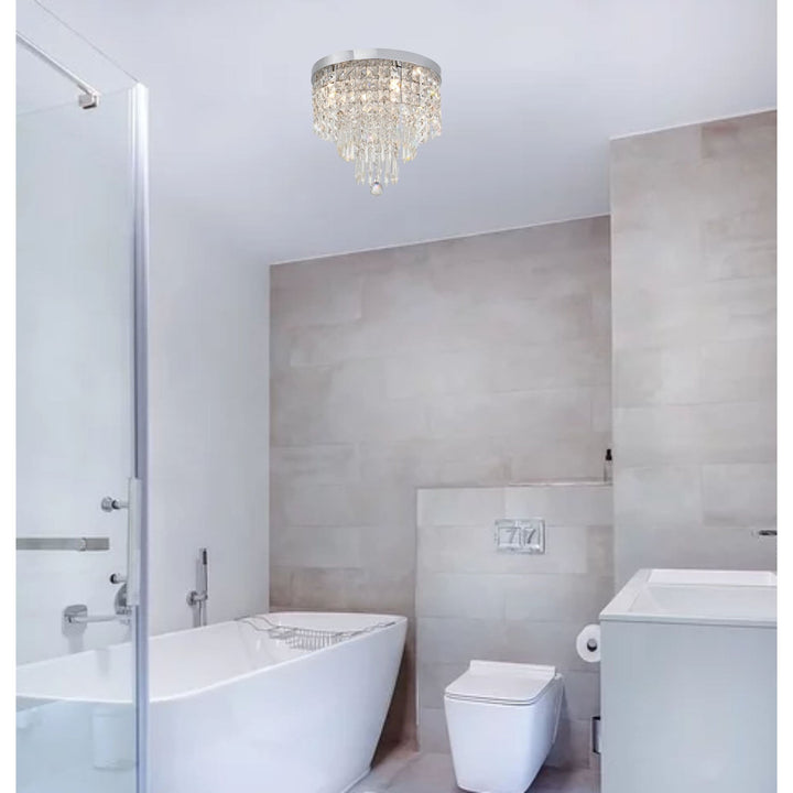 Nelson Lighting NL70569 Isabelle Bathroom Ceiling Light 4 Light Polished Chrome/Crystal
