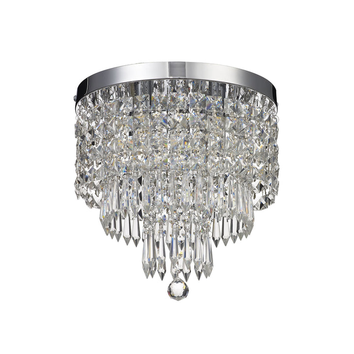 Nelson Lighting NL70569 Isabelle Bathroom Ceiling Light 4 Light Polished Chrome/Crystal